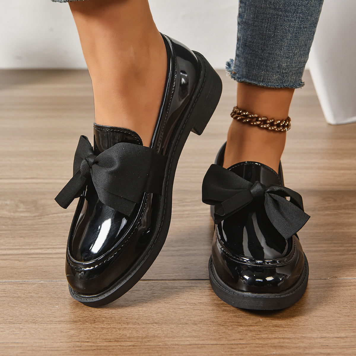 Women's anti-slip round toe slip-on loafers