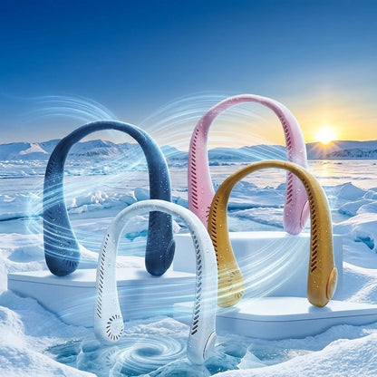 🏆 Best-seller Été 2026 ❄️ Ventilateur de cou portable sans pales – Fraîcheur rapide en 3 secondes