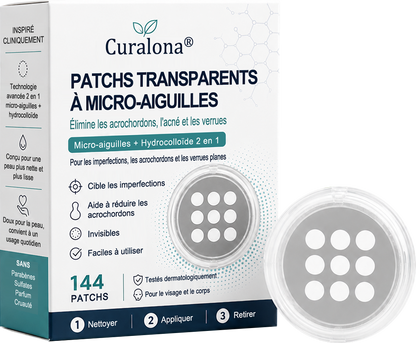✨Patch 2-en-1 Curalona® : Microneedle & Hydrocolloïde✨ | Élimine les grains de beauté en relief, les verrues planes et les acrochordons | Aide à atténuer les rides, les cicatrices et les imperfections | Patch invisible adapté au visage et au corps