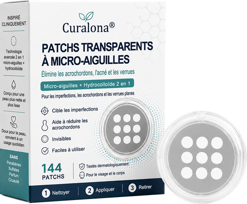 ✨Patch 2-en-1 Curalona® : Microneedle & Hydrocolloïde✨ | Élimine les grains de beauté en relief, les verrues planes et les acrochordons | Aide à atténuer les rides, les cicatrices et les imperfections | Patch invisible adapté au visage et au corps