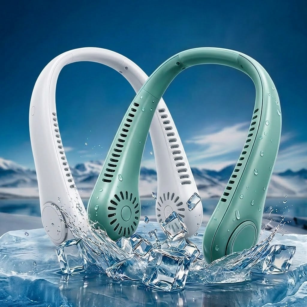 🏆 Best-seller Été 2026 ❄️ Ventilateur de cou portable sans pales – Fraîcheur rapide en 3 secondes